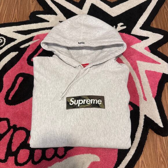 Supreme Box Logo Hooded Sweatshirt (FW23) Ash Grey - Size Medium - Lightly Used - Picture 11 of 11